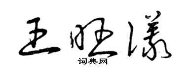 曾慶福王旺儀草書個性簽名怎么寫