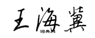 王正良王海冀行書個性簽名怎么寫