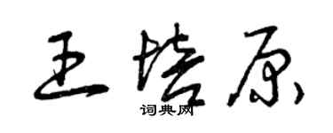 曾慶福王培原草書個性簽名怎么寫