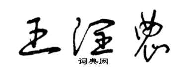 曾慶福王潤農草書個性簽名怎么寫