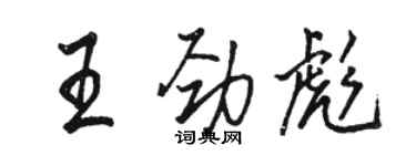 駱恆光王勁彪行書個性簽名怎么寫