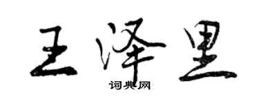 曾慶福王澤里行書個性簽名怎么寫