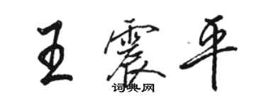 駱恆光王震平行書個性簽名怎么寫