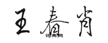 駱恆光王春肖行書個性簽名怎么寫