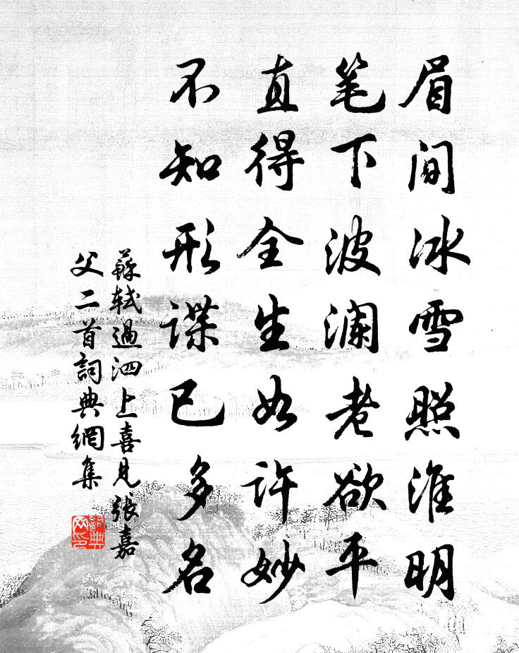 蘇軾過泗上喜見張嘉父二首書法作品欣賞