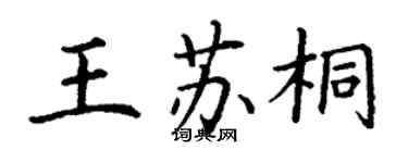 丁謙王蘇桐楷書個性簽名怎么寫