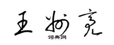 梁錦英王州亮草書個性簽名怎么寫