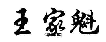 胡問遂王家魁行書個性簽名怎么寫