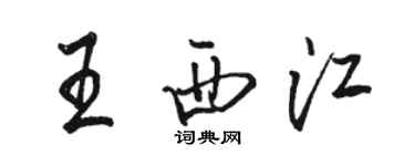 駱恆光王西江行書個性簽名怎么寫