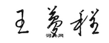 駱恆光王夢程草書個性簽名怎么寫