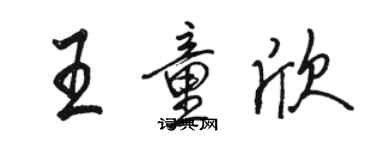 駱恆光王童欣行書個性簽名怎么寫