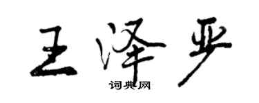 曾慶福王澤嚴行書個性簽名怎么寫