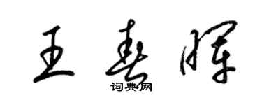 梁錦英王春暉草書個性簽名怎么寫