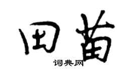 曾慶福田苗行書個性簽名怎么寫