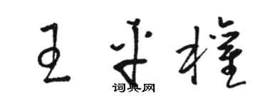 駱恆光王平權草書個性簽名怎么寫