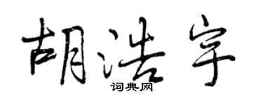 曾慶福胡浩宇行書個性簽名怎么寫