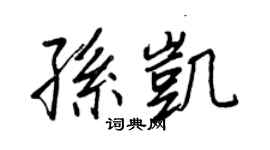 王正良孫凱行書個性簽名怎么寫