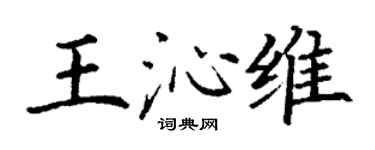 丁謙王沁維楷書個性簽名怎么寫