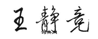 駱恆光王靜競行書個性簽名怎么寫