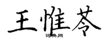 丁謙王惟苓楷書個性簽名怎么寫