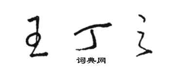 駱恆光王丁之草書個性簽名怎么寫