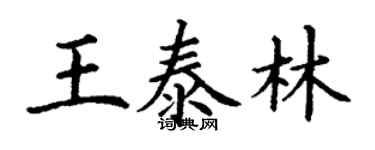 丁謙王泰林楷書個性簽名怎么寫