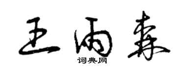 曾慶福王雨森草書個性簽名怎么寫