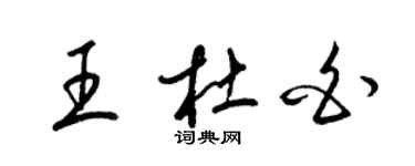 梁錦英王杜白草書個性簽名怎么寫