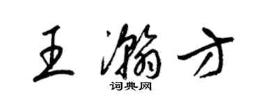 梁錦英王瀚方草書個性簽名怎么寫