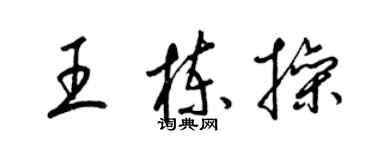 梁錦英王棟操草書個性簽名怎么寫