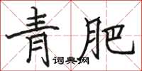 駱恆光青肥楷書怎么寫