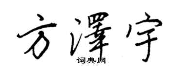 王正良方澤宇行書個性簽名怎么寫