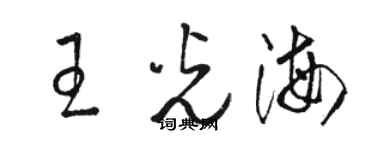 駱恆光王光海草書個性簽名怎么寫