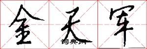 金天軍怎么寫好看