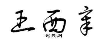 曾慶福王西章草書個性簽名怎么寫