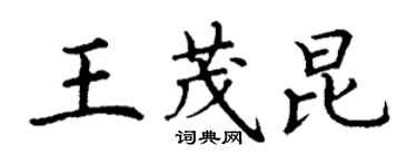 丁謙王茂昆楷書個性簽名怎么寫