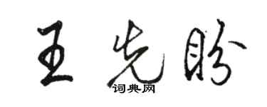 駱恆光王先盼行書個性簽名怎么寫
