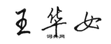 駱恆光王華女行書個性簽名怎么寫