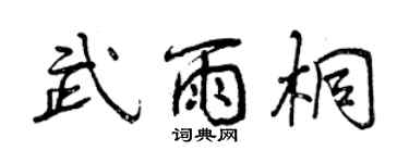曾慶福武雨桐行書個性簽名怎么寫