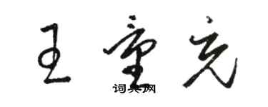 駱恆光王量充草書個性簽名怎么寫