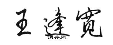 駱恆光王逢寬行書個性簽名怎么寫