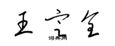 梁錦英王定全草書個性簽名怎么寫