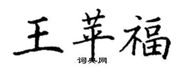 丁謙王苹福楷書個性簽名怎么寫