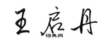 駱恆光王啟丹行書個性簽名怎么寫