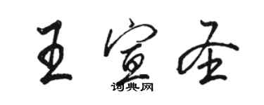 駱恆光王宣聖行書個性簽名怎么寫