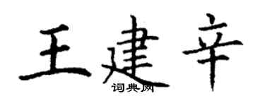 丁謙王建辛楷書個性簽名怎么寫