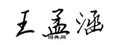 王正良王孟涵行書個性簽名怎么寫