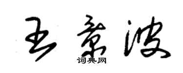 朱錫榮王景波草書個性簽名怎么寫