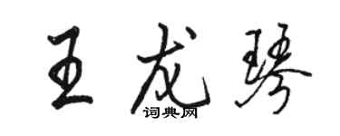 駱恆光王龍琴行書個性簽名怎么寫