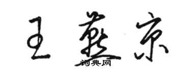 駱恆光王燕京草書個性簽名怎么寫